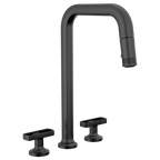 BRIZO 62507LF Widespread Pull-Down Faucet with Square Spout - Knob Handles