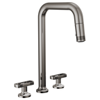 BRIZO 62507LF Widespread Pull-Down Faucet with Square Spout - Knob Handles