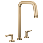 BRIZO 62507LF Widespread Pull-Down Faucet with Square Spout - Lever Handles