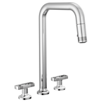 BRIZO 62507LF Widespread Pull-Down Faucet with Square Spout - Knob Handles