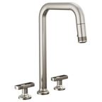 BRIZO 62507LF Widespread Pull-Down Faucet with Square Spout - Knob Handles