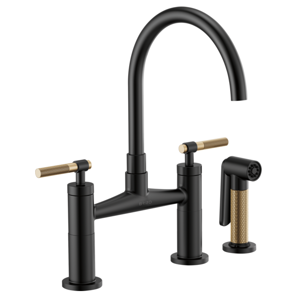 BRIZO LITZE 62543LF Bridge Faucet with Arc Spout and Knurled Handle Secondary image