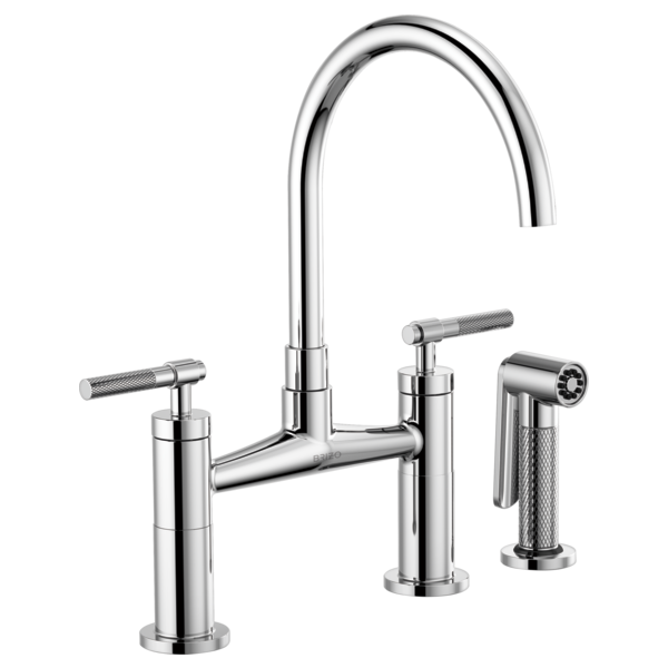 BRIZO LITZE 62543LF Bridge Faucet with Arc Spout and Knurled Handle Main image