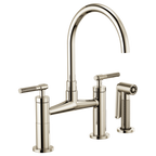 BRIZO LITZE 62543LF Bridge Faucet with Arc Spout and Knurled Handle