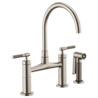 BRIZO LITZE 62543LF Bridge Faucet with Arc Spout and Knurled Handle