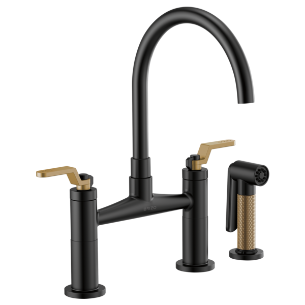 BRIZO LITZE 62544LF Bridge Faucet with Arc Spout and Industrial Handle Secondary image