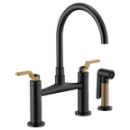 BRIZO LITZE 62544LF Bridge Faucet with Arc Spout and Industrial Handle