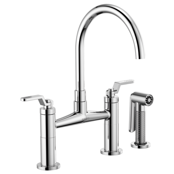 BRIZO LITZE 62544LF Bridge Faucet with Arc Spout and Industrial Handle Main image