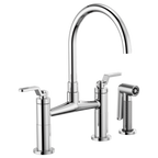 BRIZO LITZE 62544LF Bridge Faucet with Arc Spout and Industrial Handle