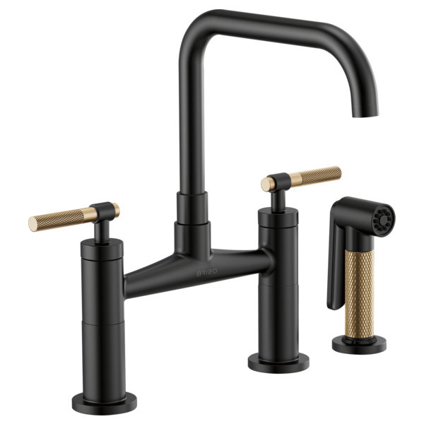 BRIZO LITZE 62553LF Bridge Faucet with Square Spout and Knurled Handle Secondary image