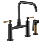 BRIZO LITZE 62553LF Bridge Faucet with Square Spout and Knurled Handle