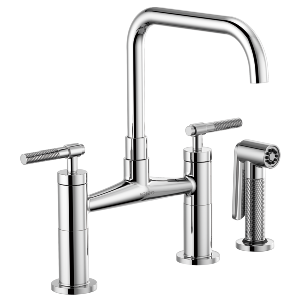 BRIZO LITZE 62553LF Bridge Faucet with Square Spout and Knurled Handle Main image