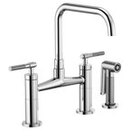 BRIZO LITZE 62553LF Bridge Faucet with Square Spout and Knurled Handle