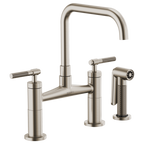 BRIZO LITZE 62553LF Bridge Faucet with Square Spout and Knurled Handle