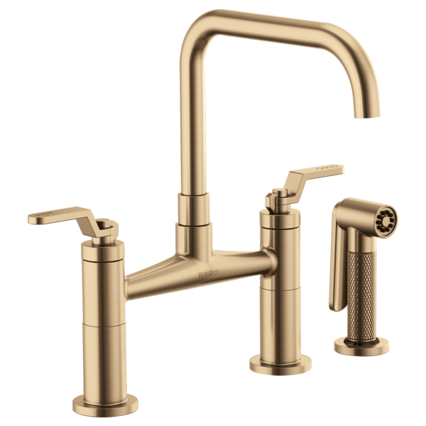 BRIZO LITZE 62554LF Bridge Faucet with Square Spout and Industrial Handle Main image