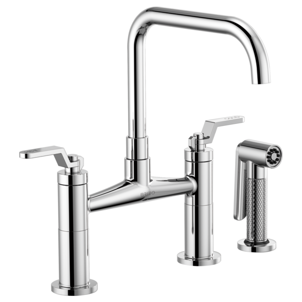 BRIZO LITZE 62554LF Bridge Faucet with Square Spout and Industrial Handle Secondary image