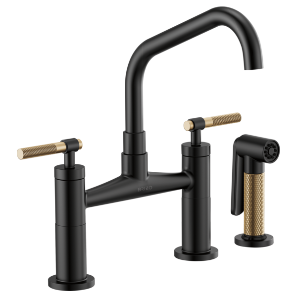 BRIZO LITZE 62563LF Bridge Faucet with Angled Spout and Knurled Handle Secondary image
