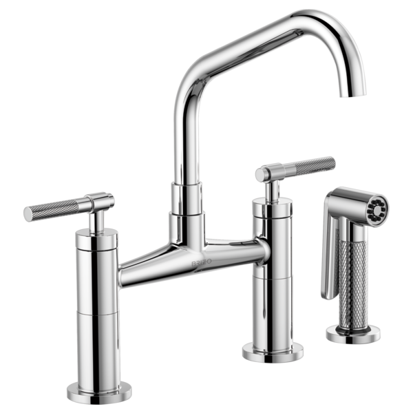 BRIZO LITZE 62563LF Bridge Faucet with Angled Spout and Knurled Handle Main image