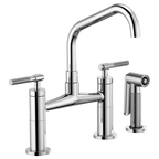 BRIZO LITZE 62563LF Bridge Faucet with Angled Spout and Knurled Handle