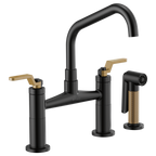 BRIZO LITZE 62564LF Bridge Faucet with Angled Spout and Industrial Handle