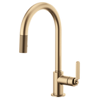 BRIZO LITZE 63044LF Pull-Down Faucet with Arc Spout and Industrial Handle