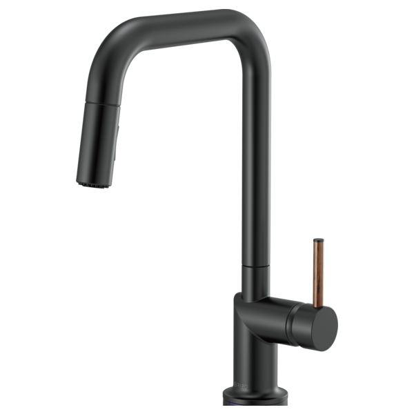 BRIZO 63065LF Pull-Down Faucet with Square Spout - Wood Lever Handle Main image