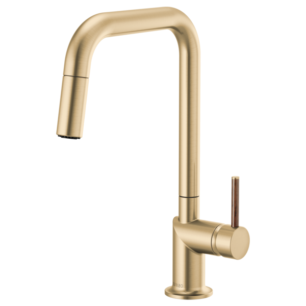 BRIZO 63065LF Pull-Down Faucet with Square Spout - Wood Lever Handle Secondary image