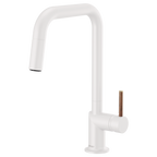 BRIZO 63065LF Pull-Down Faucet with Square Spout - Wood Lever Handle