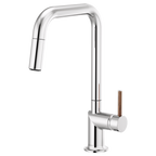 BRIZO 63065LF Pull-Down Faucet with Square Spout - Wood Lever Handle