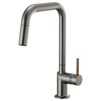 BRIZO 63065LF Pull-Down Faucet with Square Spout - Wood Lever Handle