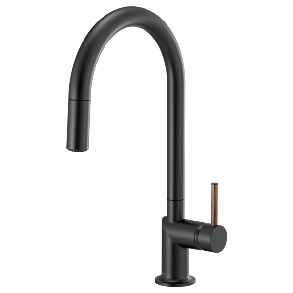 BRIZO 63075LF Pull-Down Faucet with Arc Spout - Wood Lever Handle Main image