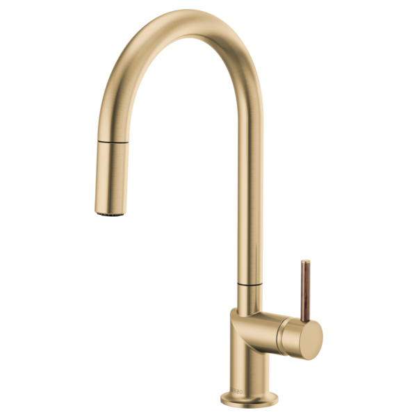 BRIZO 63075LF Pull-Down Faucet with Arc Spout - Wood Lever Handle Secondary image