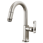 BRIZO 63906LF Pull-Down Prep Faucet with Arc Spout - Knob Handle