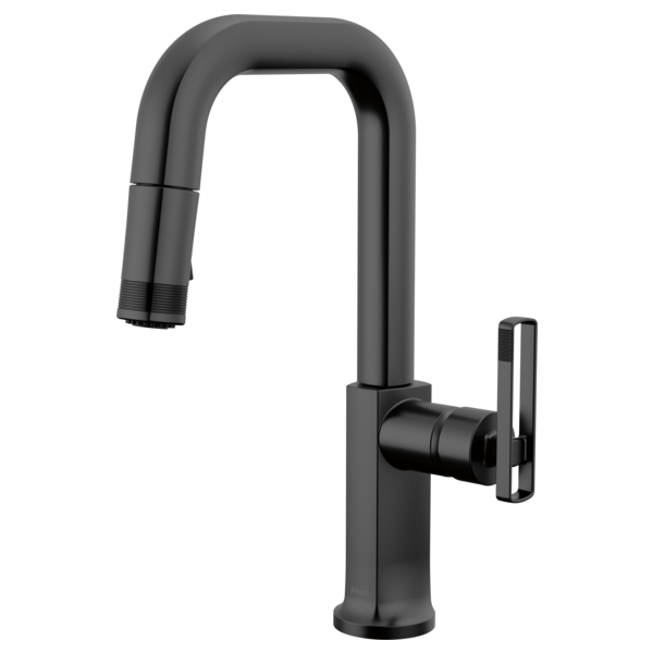 BRIZO 63907LF Pull-Down Prep Faucet with Square Spout - Knob Handle