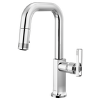 BRIZO 63907LF Pull-Down Prep Faucet with Square Spout - Knob Handle