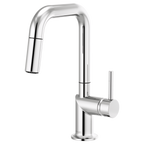 BRIZO 63965LF Pull-Down Prep Faucet with Square Spout - Metal Lever Handle