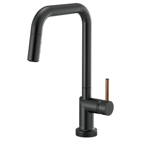 BRIZO 64065LF SmartTouch Pull-Down Kitchen Faucet with Square Spout - Wood Lever Handle Main image