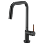 BRIZO 64065LF SmartTouch Pull-Down Kitchen Faucet with Square Spout - Wood Lever Handle
