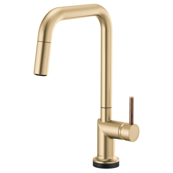 BRIZO 64065LF SmartTouch Pull-Down Kitchen Faucet with Square Spout - Wood Lever Handle Secondary image