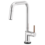 BRIZO 64065LF SmartTouch Pull-Down Kitchen Faucet with Square Spout - Wood Lever Handle