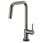 BRIZO 64065LF SmartTouch Pull-Down Kitchen Faucet with Square Spout - Wood Lever Handle