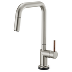 BRIZO 64065LF SmartTouch Pull-Down Kitchen Faucet with Square Spout - Wood Lever Handle