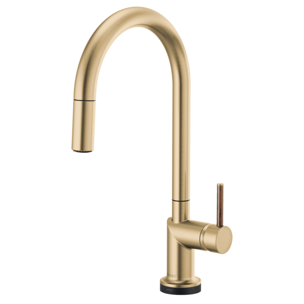 BRIZO 64075LF SmartTouch Pull-Down Kitchen Faucet with Arc Spout - Wood Lever Handle Secondary image