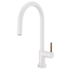 BRIZO 64075LF SmartTouch Pull-Down Kitchen Faucet with Arc Spout - Wood Lever Handle