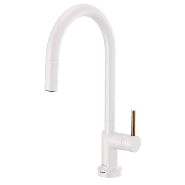 BRIZO 64075LF SmartTouch Pull-Down Kitchen Faucet with Arc Spout - Wood Lever Handle