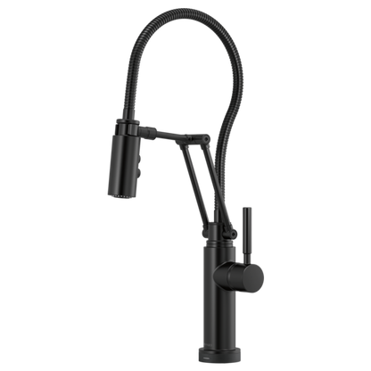 BRIZO ODIN 64121LF SmartTouch Articulating Kitchen Faucet With Finished Hose