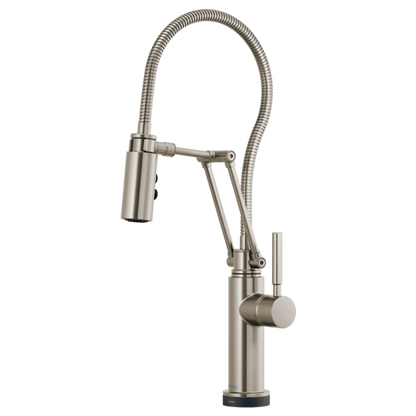 BRIZO ODIN 64121LF SmartTouch Articulating Kitchen Faucet With Finished Hose