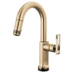 BRIZO 64906LF SmartTouch Pull-Down Prep Faucet with Arc Spout - Knob Handle