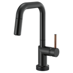 BRIZO 64965LF SmartTouch Pull-Down Prep Kitchen Faucet with Square Spout - Wood Lever Handle