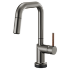 BRIZO 64965LF SmartTouch Pull-Down Prep Kitchen Faucet with Square Spout - Wood Lever Handle